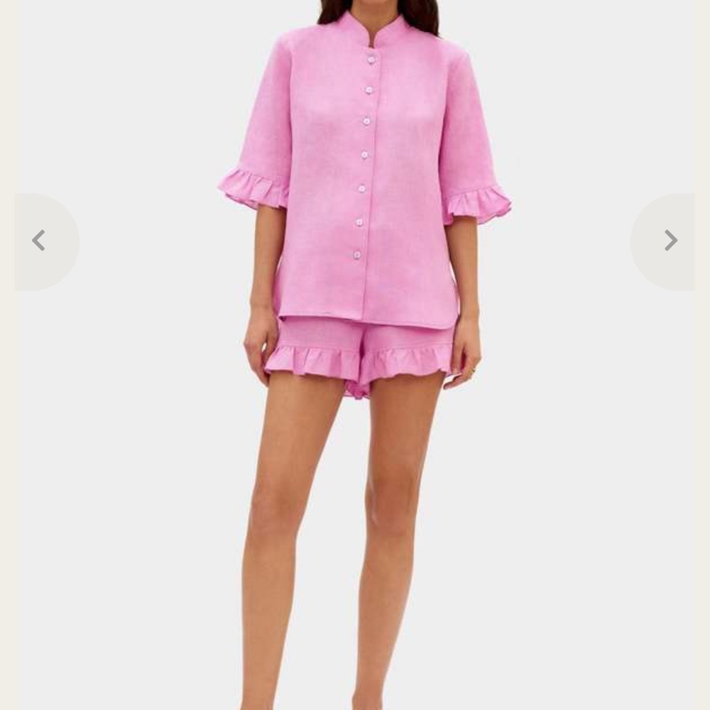 Sleeper Pink Linen Lounge Suit Size Small